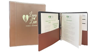 Once your funeral plan and pre-funding are complete, Legacy of Love provides a leather-like binder containing all of your plan info.